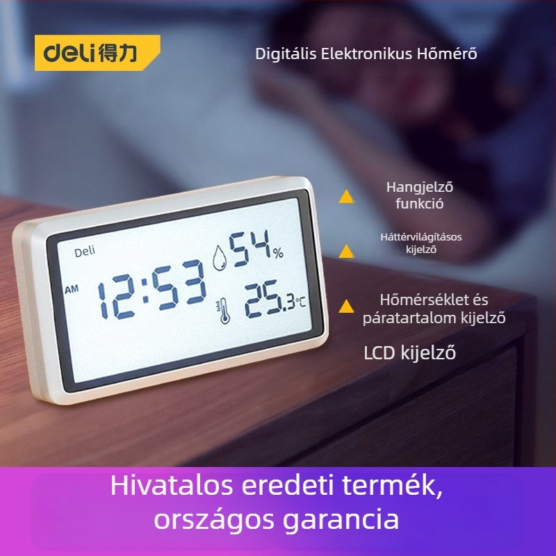 Digitális kijelzős hőmérséklet- és páratartalommérő beltéri használatra, nagy pontosság, DL336001, márka Effective