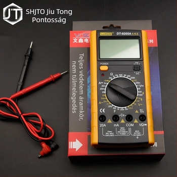 DT9205 Digitális multiméter — Kézi, Szakmai használat (DC/AC feszültség, DC/AC áram, 1000-értékű kijelző, Automatikus kikapcsolás)