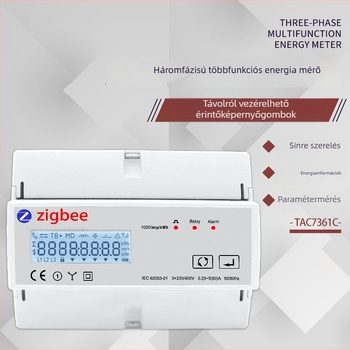 Tac7361C Háromfázisú sínre szerelhető multifunkcionális elektromos energia-mérő, intelligens Zigbee, 230 VAC
