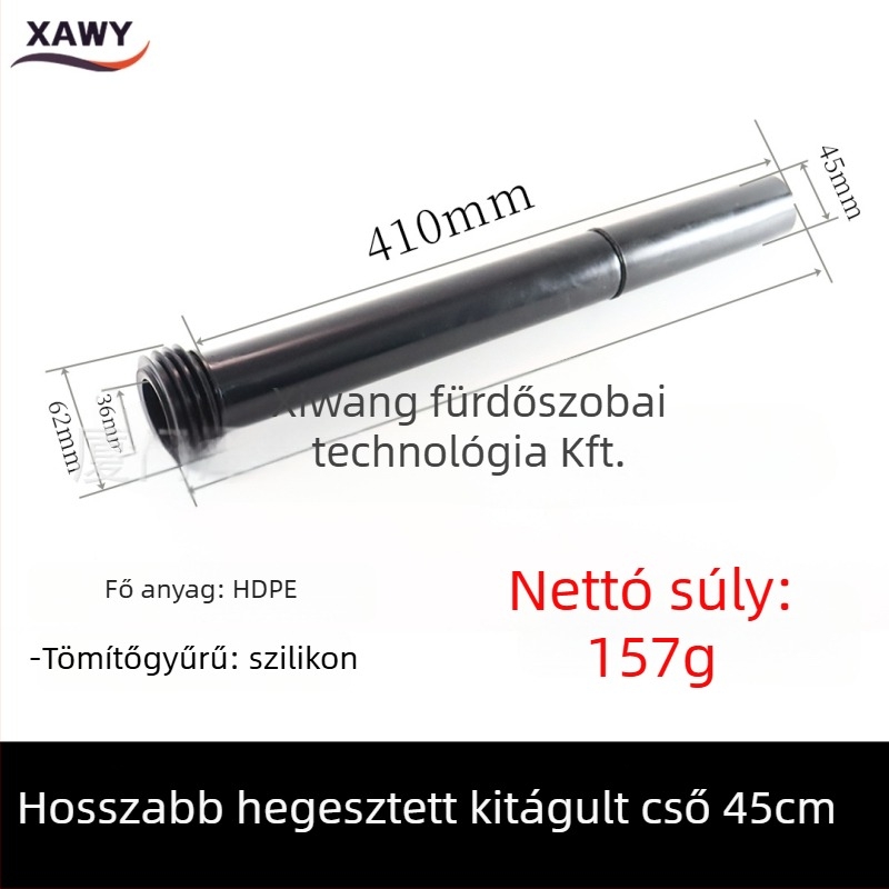 Rejtett tartályos falra szerelhető WC-hez illeszkedő csatlakozókészlet – PVC, szilikon, PE; csatornázásra; formázott
