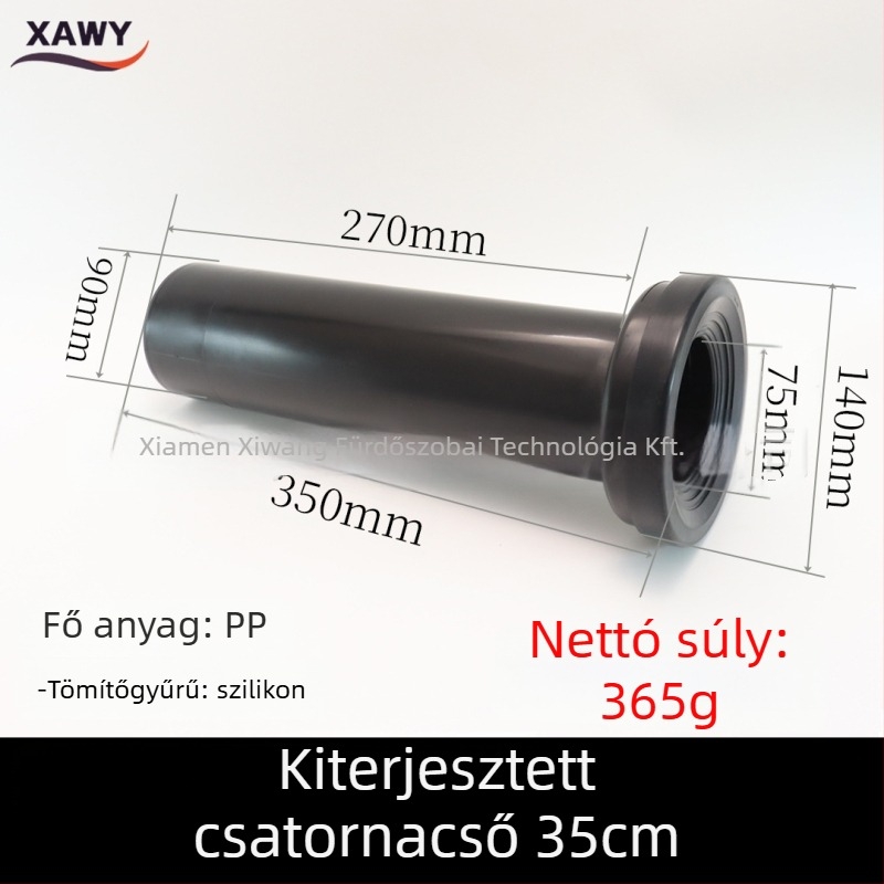 Rejtett tartályos falra szerelhető WC-hez illeszkedő csatlakozókészlet – PVC, szilikon, PE; csatornázásra; formázott