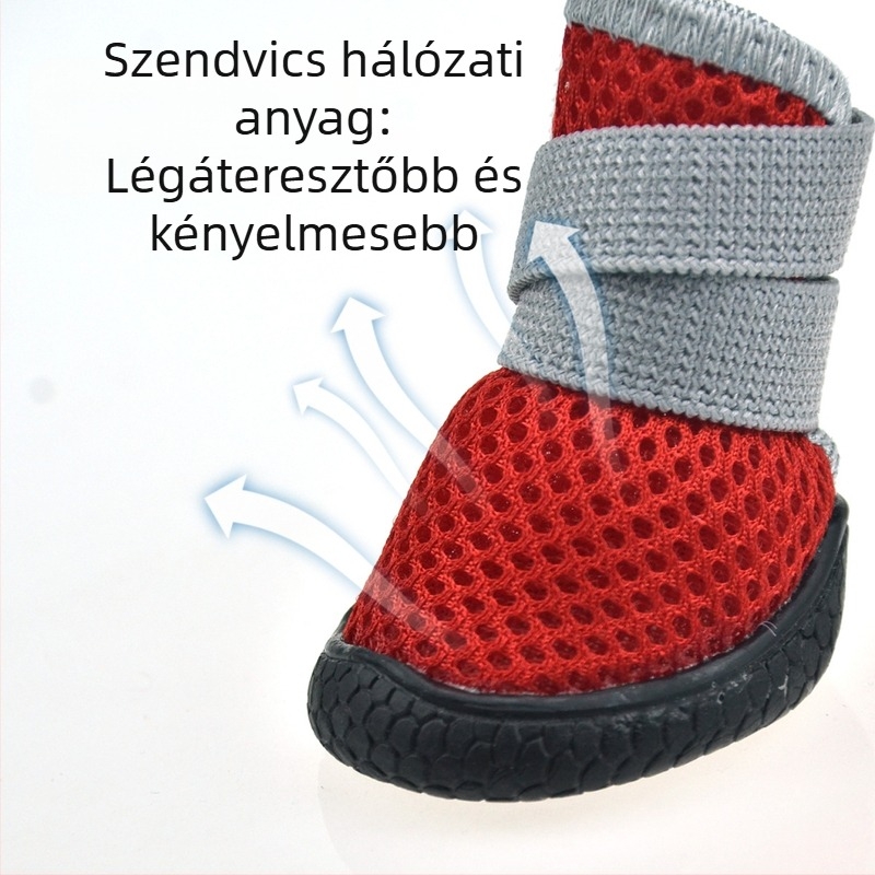 PETSOO Kutyacipő – Kültéri, lélegző hálós anyag, Poliészter, Csúszásmentes és kopásálló talp