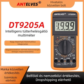 9205A Digitális multiméter égés elleni védelemmel, nagy pontosságú, villanyszerelőknek és otthoni használatra, automatikus kikapcsolás