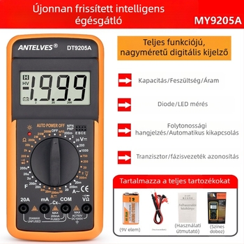 9205A Digitális multiméter égés elleni védelemmel, nagy pontosságú, villanyszerelőknek és otthoni használatra, automatikus kikapcsolás