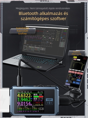 USB DC töltődetektor és ampermérő a gyors töltés teljesítményének teszteléséhez, modell Fnb48p