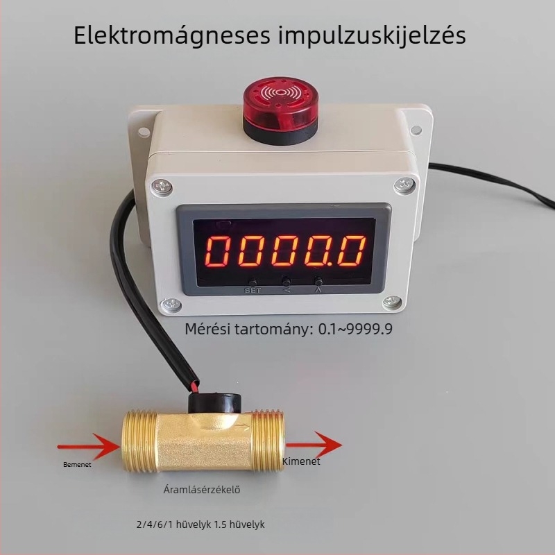 Vízfolyam-figyelő és áramlásdetektor folyadékcsövekhez, mérési tartomány 36–4200 L/h
