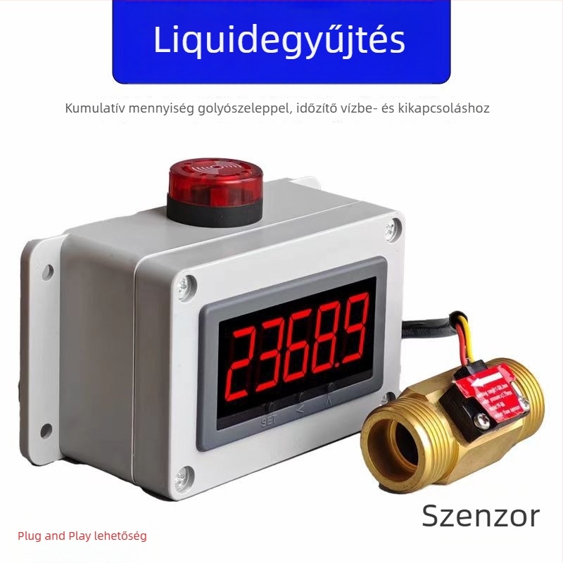 Vízfolyam-figyelő és áramlásdetektor folyadékcsövekhez, mérési tartomány 36–4200 L/h