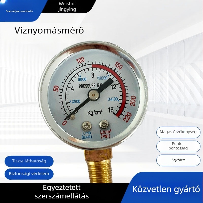 Y-40 vákuumnyomásmérő, Weishui jingying, menetes csatlakozás, testreszabás elérhető.