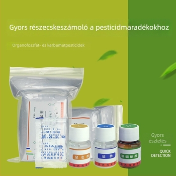Szárazporos pestisid-maradvány detektor gyümölcsök és zöldségek gyors észlelésére; modell: Pesticide Residue Reagent Dry Powder.