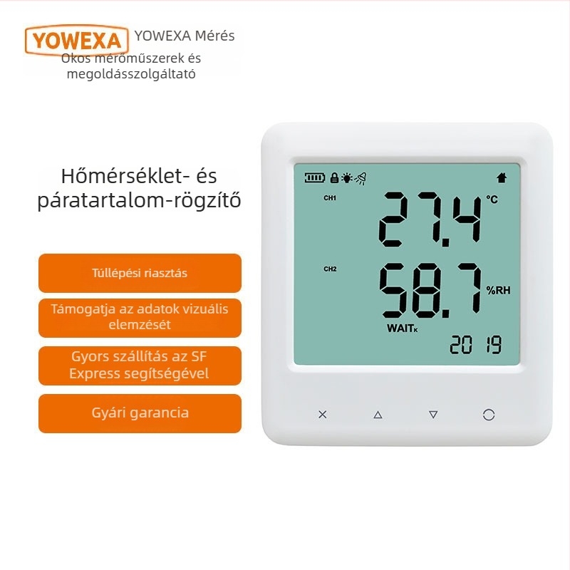 YEM-20/20L hőmérséklet- és páratartalom-mérő nagy kijelzővel, belső használatra – iroda és otthon