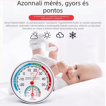 Fali termohigrométer háztartási használatra – belső hőmérséklet és páratartalom pontos mérés