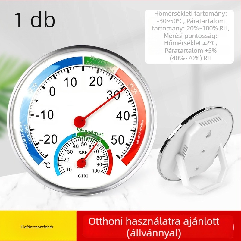 Fali termohigrométer háztartási használatra – belső hőmérséklet és páratartalom pontos mérés