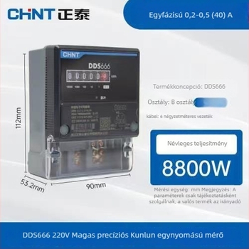 DDS666 egyfázisú elektronikus mérő, 40A/60A/100A, 220V otthoni használatra