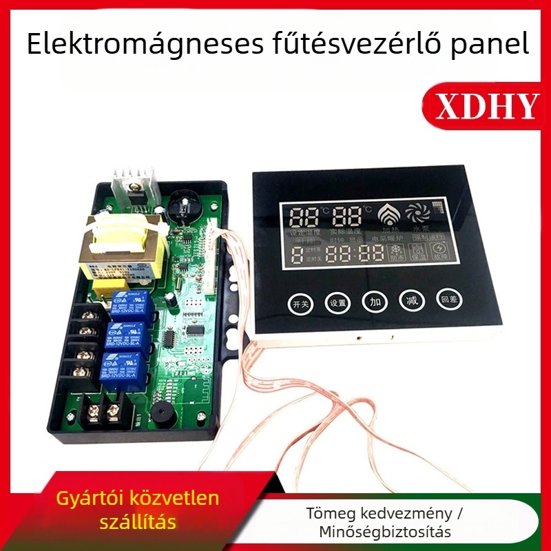 Digitális termosztát elektromágneses fűtő kazánhoz — beépített vezérlőpanel, érintéses hőmérséklet-vezérlés, hőmérséklet-mérés, 95-260V, Shenzhen, XDHY