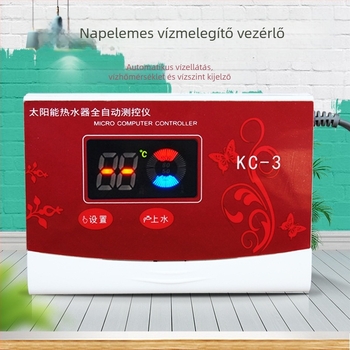 Napelemes vízmelegítő vezérlő automata vízellátással, LCD kijelző a víz hőmérsékletéhez és a vízszinthez, modell KC-3