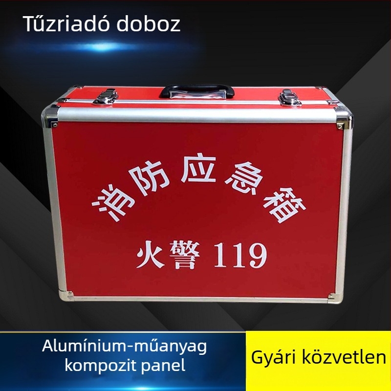 Alumínium ötvözetű tűzvédelmi vészhelyzeti doboz – tűzoltó és mentőfelszerelés tároló