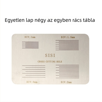 SISI 4-in-1 100‑grid lemez vezető és vágóéllel, 100‑grid kés, festékfilmes tesztlemez, festékfilmes gravírozó lemez, 1 mm
