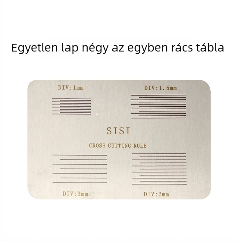 SISI 4-in-1 100‑grid lemez vezető és vágóéllel, 100‑grid kés, festékfilmes tesztlemez, festékfilmes gravírozó lemez, 1 mm