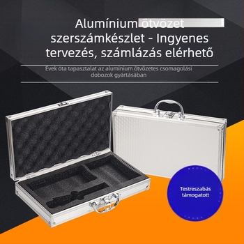 Jinfuda márkájú alumínium ötvözetből készült szerszámtároló, alumínium váz és MDF alap — doboz szerszámokhoz, műszeres tok, hordozható tároló
