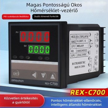 PID hőmérséklet-szabályozó digitális kijelzővel, Rex-C100/Rex-C400, OMPURON, 220V, panelbe szerelés, fűtőcsőhöz