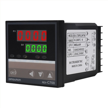 PID hőmérséklet-szabályozó digitális kijelzővel, Rex-C100/Rex-C400, OMPURON, 220V, panelbe szerelés, fűtőcsőhöz