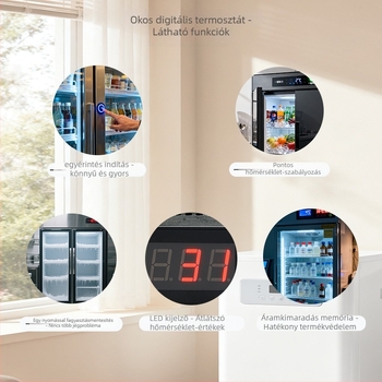 Kereskedelmi hőmérséklet-szabályozó hőmérséklet-érzékelővel – beépített kivitel, 220V AC, RSA-111, catering berendezésekhez