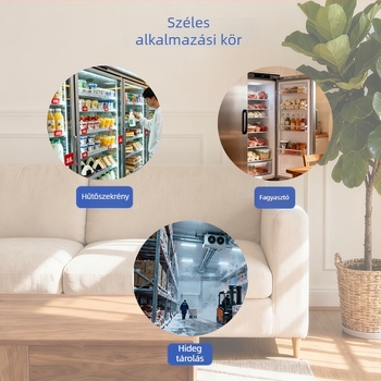 Kereskedelmi hőmérséklet-szabályozó hőmérséklet-érzékelővel – beépített kivitel, 220V AC, RSA-111, catering berendezésekhez