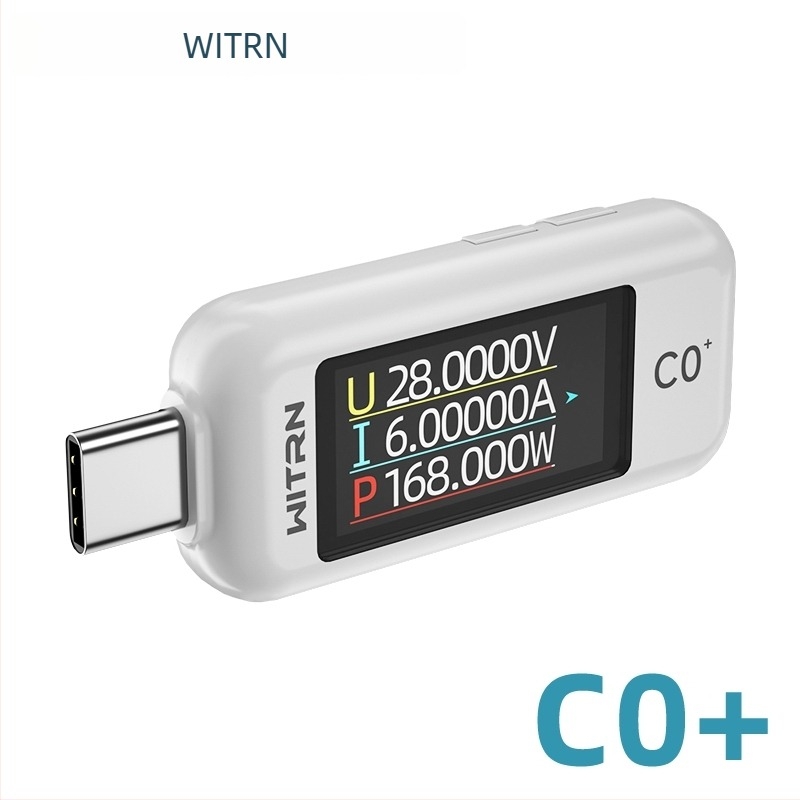C0Q+ USB Type-C pass-through teszter — PD 3.1 detektálás, USB feszültség- és áramerősségmérő, C2 gyors töltés, 48V
