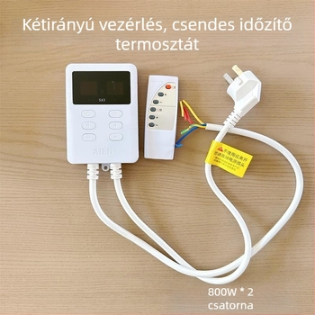 Hőmérséklet-szabályzó elektromos fűtőfilmhez és fűtőlaphoz — kettős vezérlés, csendes működés, időzítő, felületre szerelhető, 220V