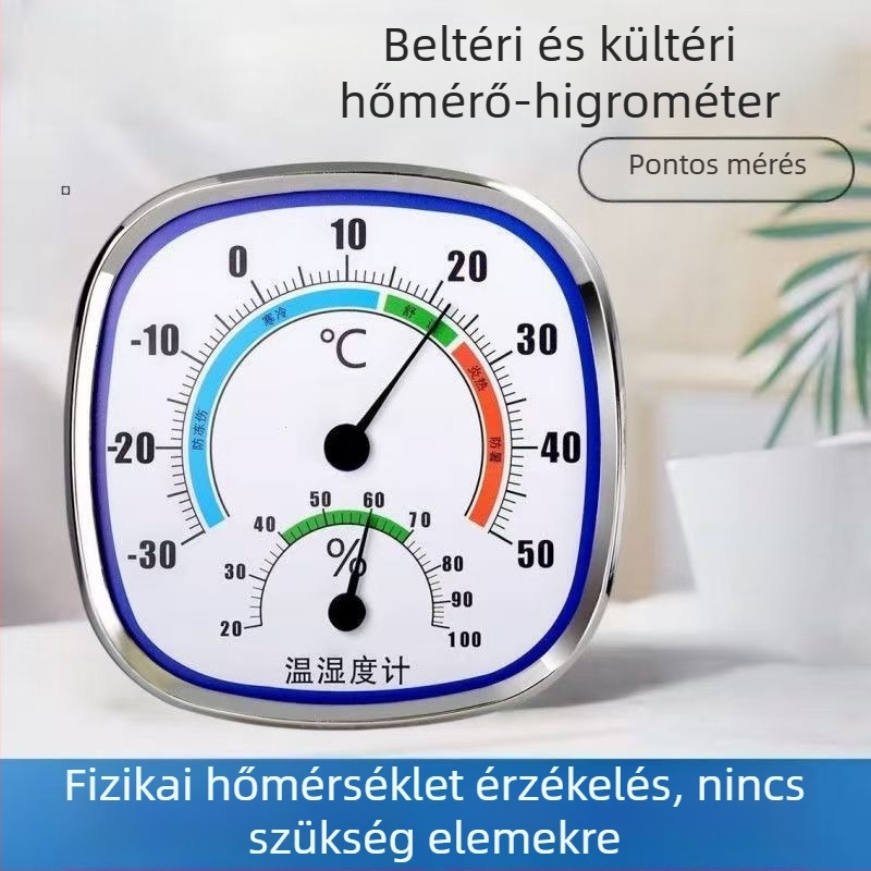 Beltéri hőmérő és higrométer mutatós kijelzős, magas pontosságú hőmérséklet- és páratartalom-mérő otthonra