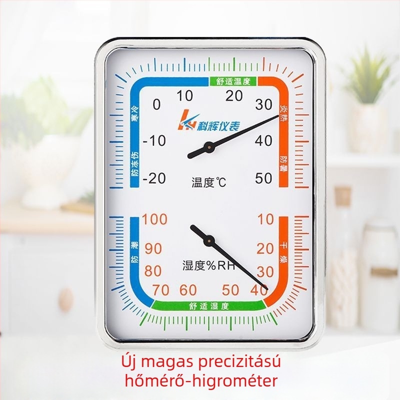 Beltéri hőmérő és higrométer mutatós kijelzős, magas pontosságú hőmérséklet- és páratartalom-mérő otthonra