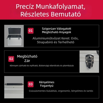 Nagy kapacitású alumínium ötvözetű repülő eszköz-tároló, multifunkcionális hordozható tok, anti-lop zár és zárt tároló