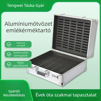 Alumíniumötvözetes hordozható szerszámtároló doboz zárható – Többfunkciós tok eszközök, műszerek és smink számára