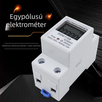 TY DDS1108 DIN-sínre szerelhető egyfázisú energia-mérő, intelligens digitális kijelző, 220V, 2P, nagy pontosság
