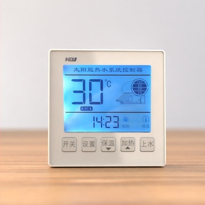 86-os típusú napelemes vízmelegítő szabályozó LCD kijelzővel, rejtett beépítés, 99% pontosság