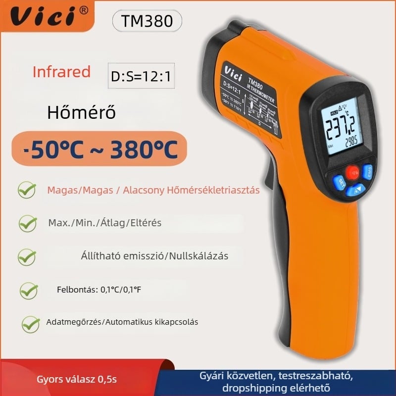 Vichy Vici infravörös hőmérő, ipari kivitel, érintésmentes, 0,5 s válaszidő
