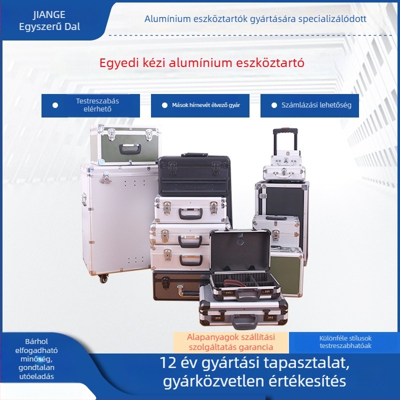 Alumínium ötvözetes szerszámtároló dupla nyitással, repülőgéphez való felszerelésláda, alumínium ötvözetű váz, állítható teherbírás, Jane Song márka