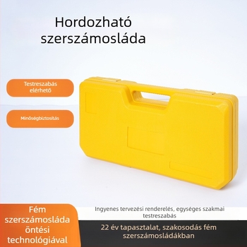 Légfúvással formázott műanyag szerszámtartó, kézben tartható, belső bevonattal, multifunkcionális tároló