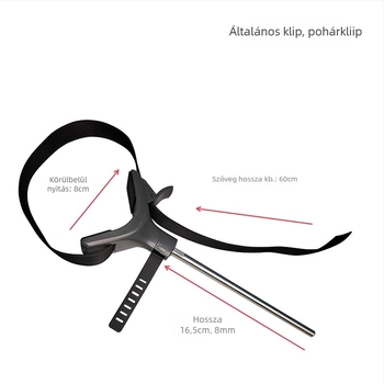 Laboratóriumi beaker-tartó: rögzített, keveréshez/agitáláshoz, univerzális csipesz és kötéltartozék