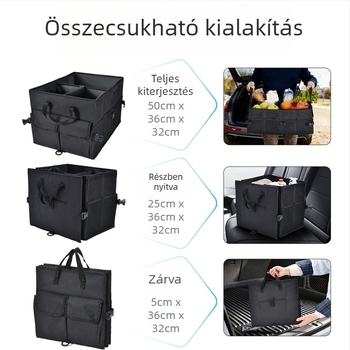 JiaWei Szövetes eszköztároló doboz - moduláris autócsomagtartó tárolódoboz, nagy kapacitás, összecsukható rendező