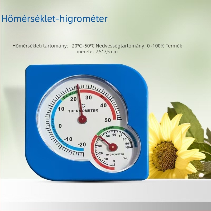 Asztali- és falra szerelhető duális hőmérséklet- és páratartalom-mérő, tök alakú, otthoni használatra; alkalmas kórházak, üvegházak, raktárak és tenyésztés számára
