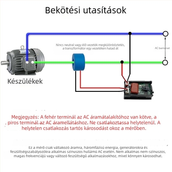 Digitális váltakozófeszültség-mérő műszer, Modell HKS-AC-V01, mérési tartomány 60-500 V, kettős kijelző, kompatibilis háromfázisú 220/380 V rendszerekkel.