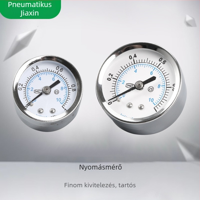 Légforrás-hoz készült precíz nyomásmérő, Y-40 axiális, Y-50 keret nélküli, tartomány 0-1.0, pontosság 0.01, Ø50 mm, környezeti hőmérséklet 10-60