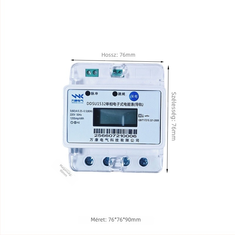 Okos előfizetéses villanymérő QR-kód feltöltéssel, mono- és háromfázisú rendszerekhez — Márka: Control Link (engedélyezett magánmárka).