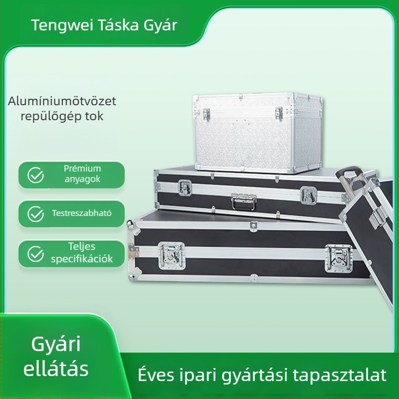 Alumíniumötvözetes eszköztároló és berendezés flight case, hordozható