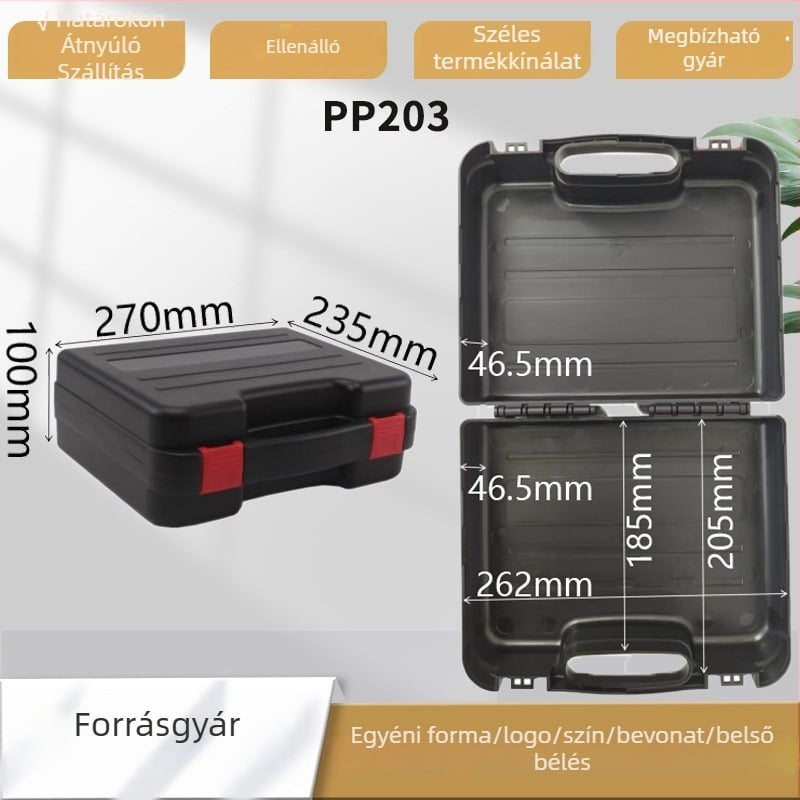 Védő műanyag szerszámos doboz elektromos munkákhoz — vízálló, vastagított design, hordozható autós használatra, kapacitás 4,8 L, teherbírás 25 kg