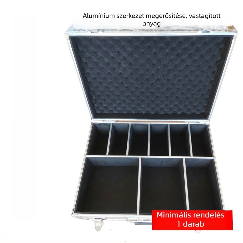 Alumínium ötvözetű repülőtok; vízálló, ütésálló, görgős szállításra