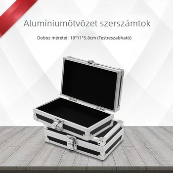 Fekete alumíniumötvözetes szerszámtároló, hordozható, többfunkciós, kültéri utazásokhoz