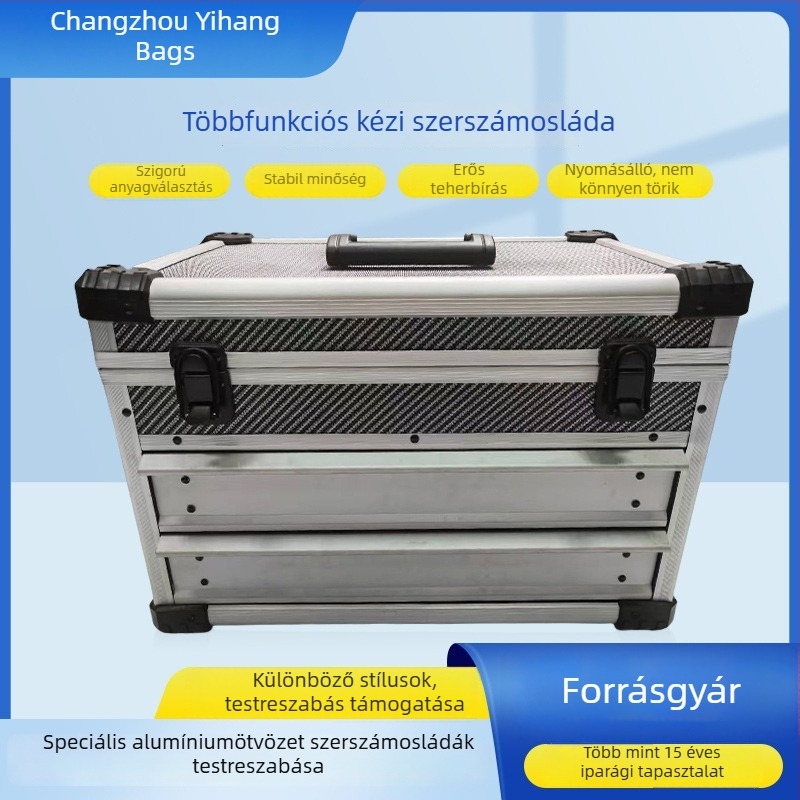 Multifunkcionális hordozható szerszámtartó, alumínium-magnézium ötvözet, egy darabból formázott