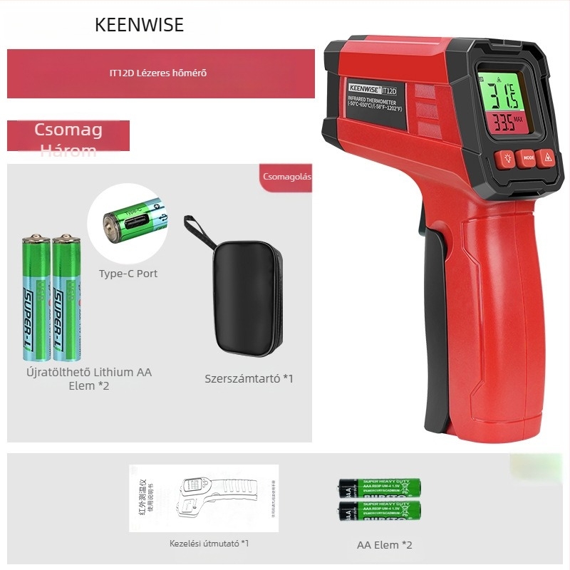 Qingwei CX6000 Kézi infravörös olajhőmérő pisztoly – Ipari hőmérő konyhára és sütéshez